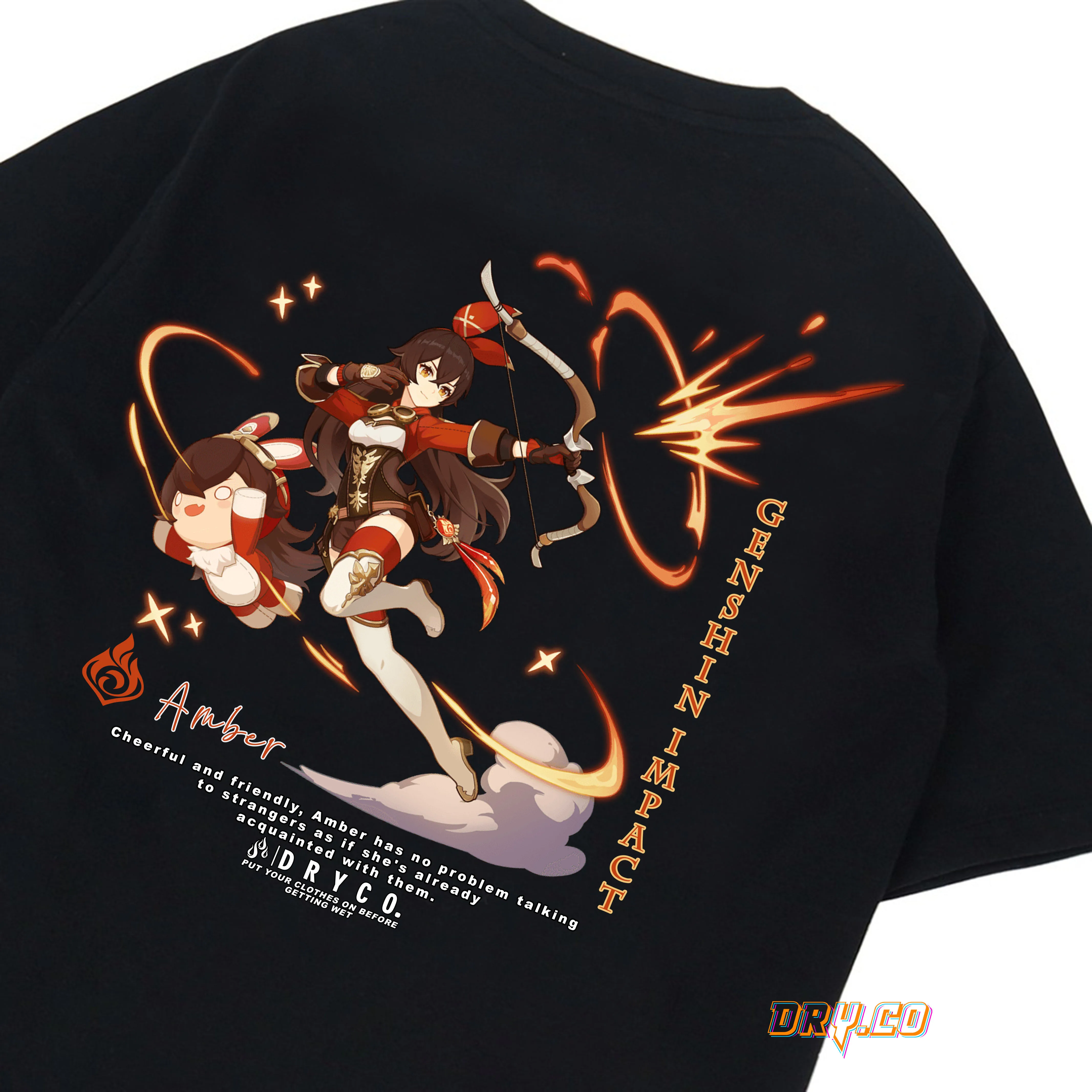 AMBER tees KAOS GAME GENSHIN IMPACT (MONDSTADT) UNISEX PRIA WANITADRYCO