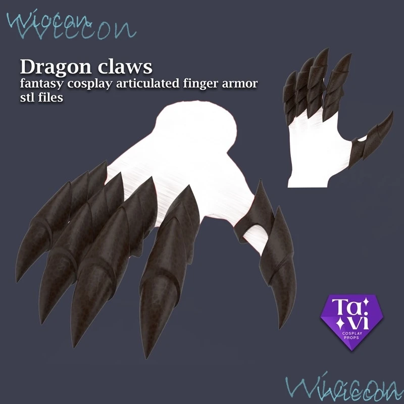Fantasy cosplay Dragon Claws gloves scary monster articulated finger armor stl files adult cosplay props costume