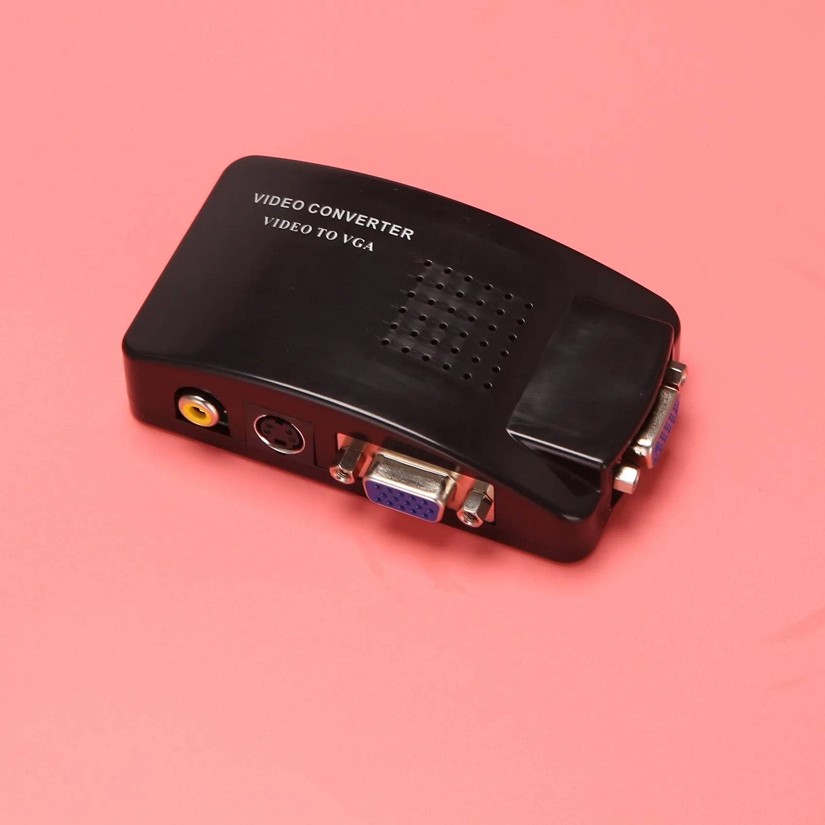 อะแดปเตอร์ AV เป็น VGA RCA VGA Converter PC RCA คอมโพสิต S-Video อินพุต AV ไปยัง PC VGA LCD Output Converter กล่องสวิทช์