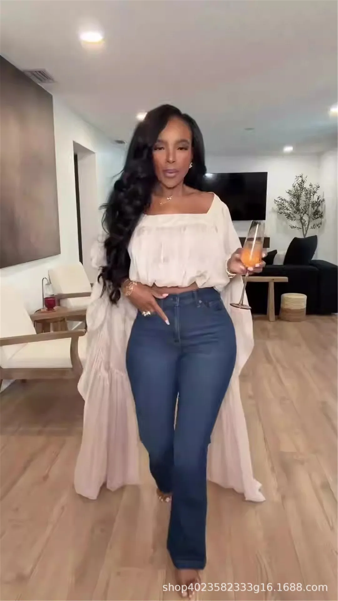 Square Neck Flowy Tunic Blouse Batwing Long Ruffle Maxi Cape Sleeve Loose Chiffon Blouse Women Boho Casual Elegant Flowy Shirt