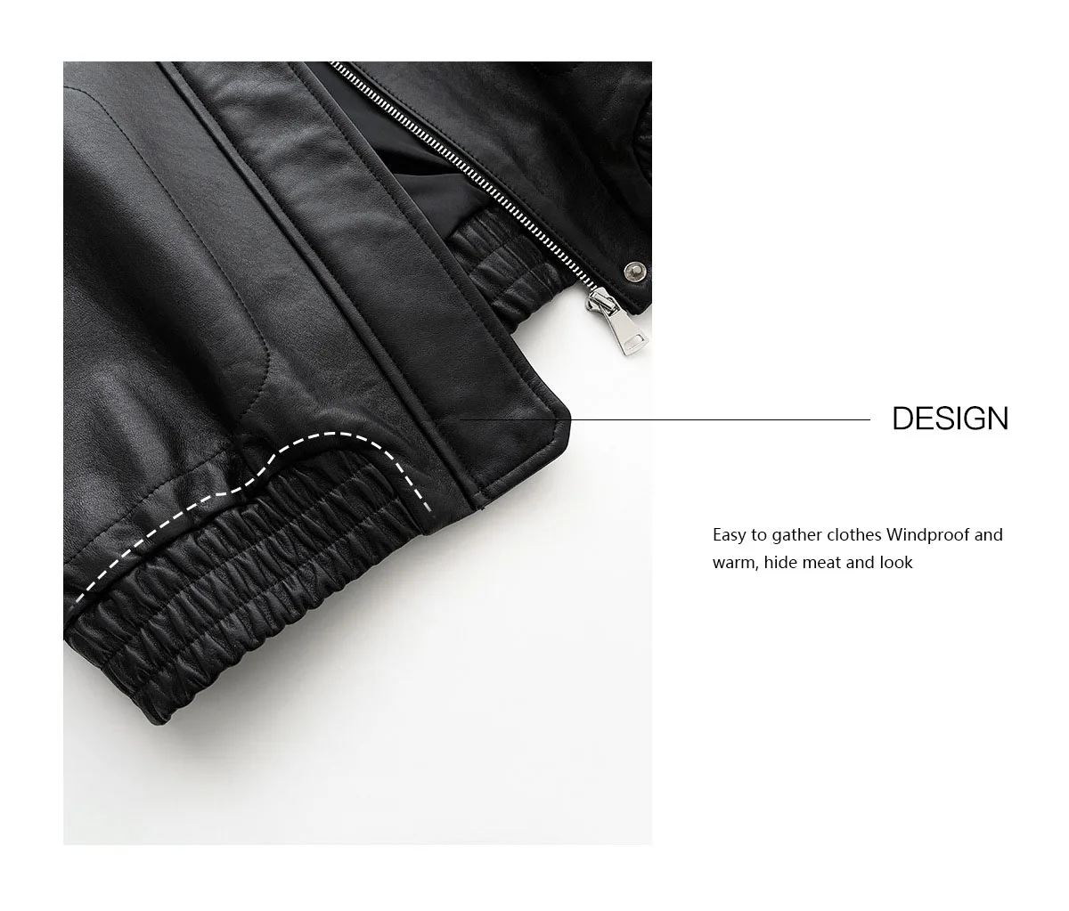 Nowa skórzana kurtka damska ze skóry owczej, wiosenna, na spotkanie gastronomiczne