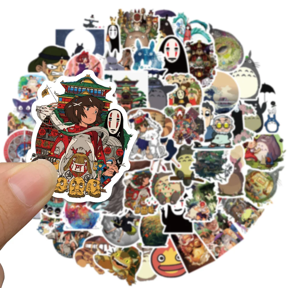 10/25/50/100Pcs Ghibli Hayao Miyazaki Stickers Cartoon Graffiti Decals Helmet Skateboard Laptop Motorcycle Sticker Toys Decor