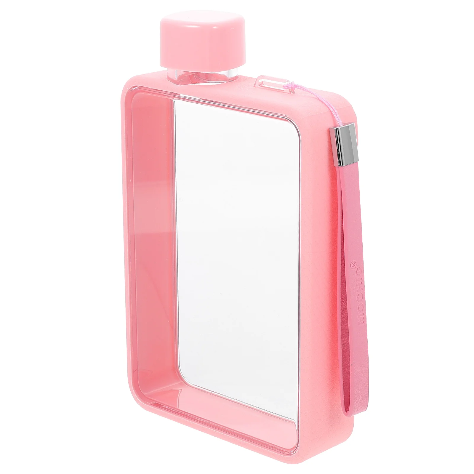 

Professional Flat Bottle Water Bottle PC Material Leak Proof Compact Design Pink Travel Sports Accessories