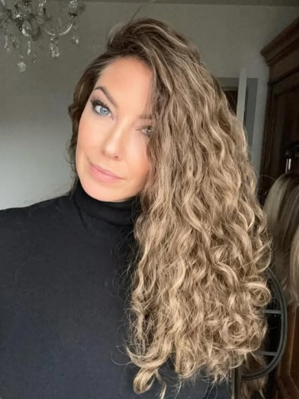 Luxury Frontal Lace Wigs 100% Virgin Human Hair Brunette Brown Highlights Wig Deep Curly Wavy Thick Density Wig 13x6