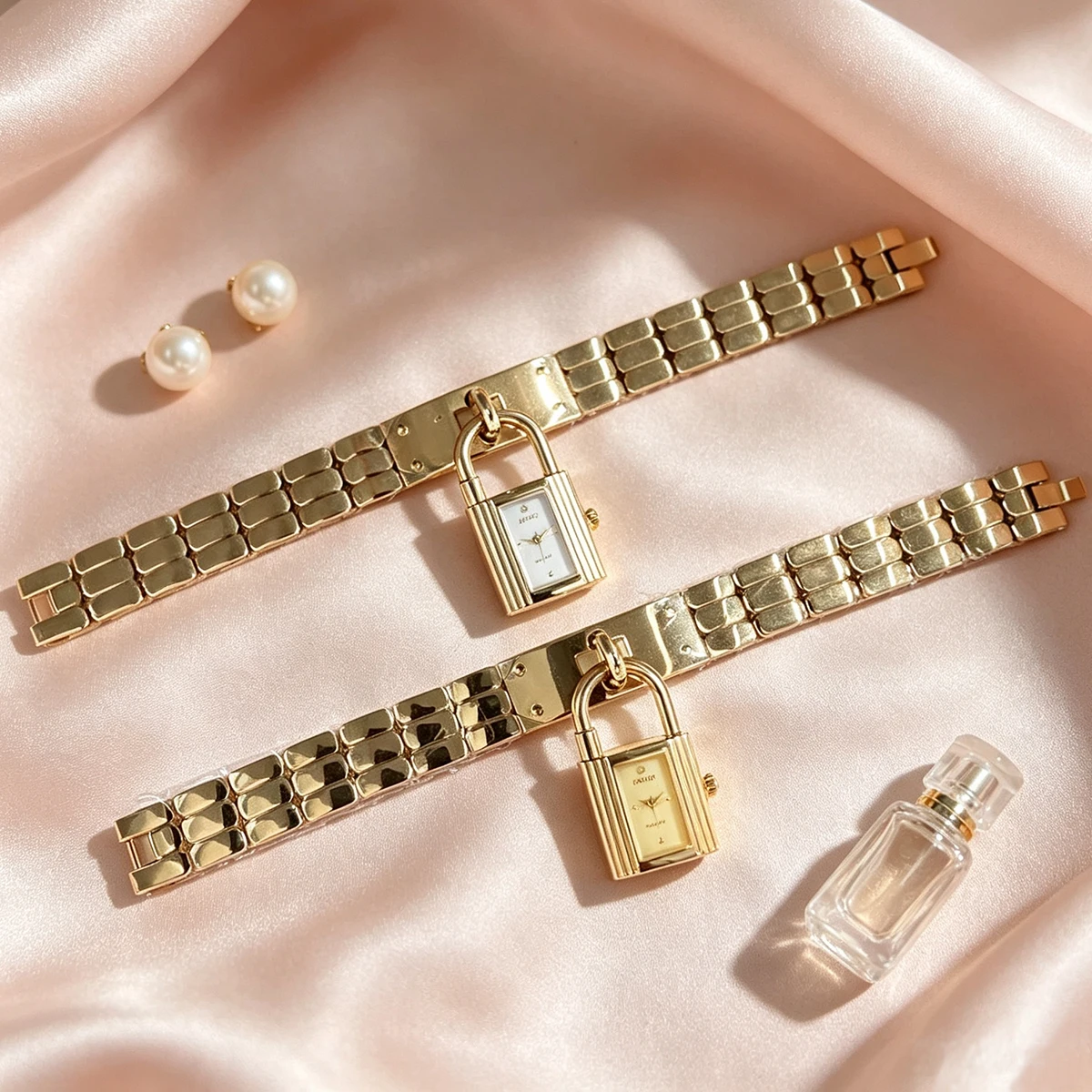 New Women's Watch Quartz Simple Lock-Shaped Bracelet Watch Ins Niche Design High-End Fashion Watch