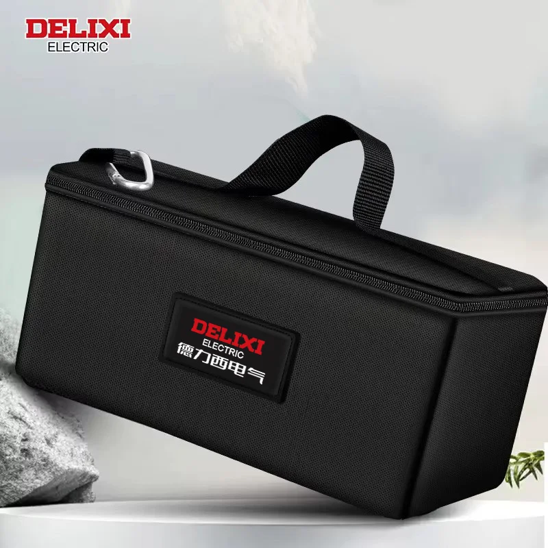 DELIXI ELECTRIC Tool Bag Portable Tool Storage Bag Large Capacity Top Open 1680D Oxford Cloth Thickened Electrician Tool Bag