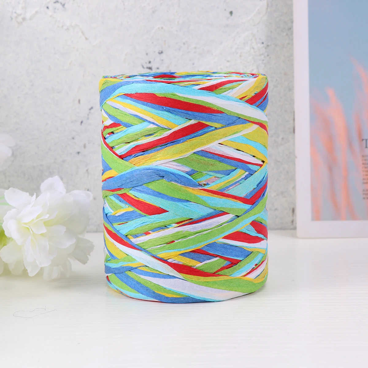 

Stylish 6-color Raffia Rope DIY Woven Gift Paper Wrapping Rope DIY Handmade Home Living Room Wedding Decoration