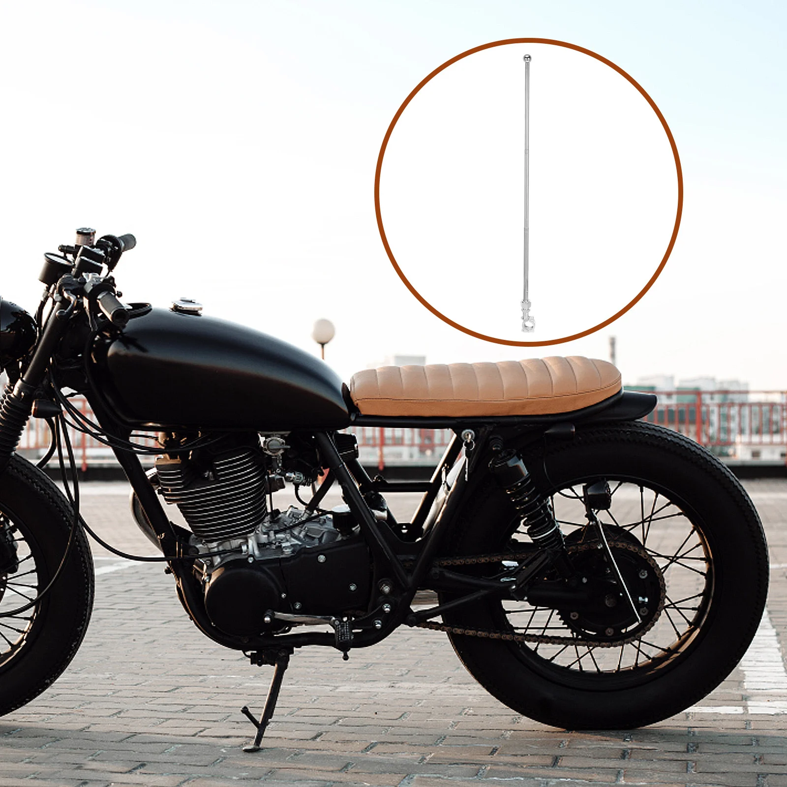 

Portable Stainless Steel Bike Flag Mount Retractable Telescopic Silver Adjustable for Motorcycle Bicycle Outdoor Safety Use 0.6m