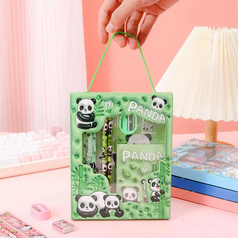 6 In 1 Stationery Set Kawaii Primary School Children Learning Gift Box Study Stationery Set - Pencils Pencil Sharpener Eraser