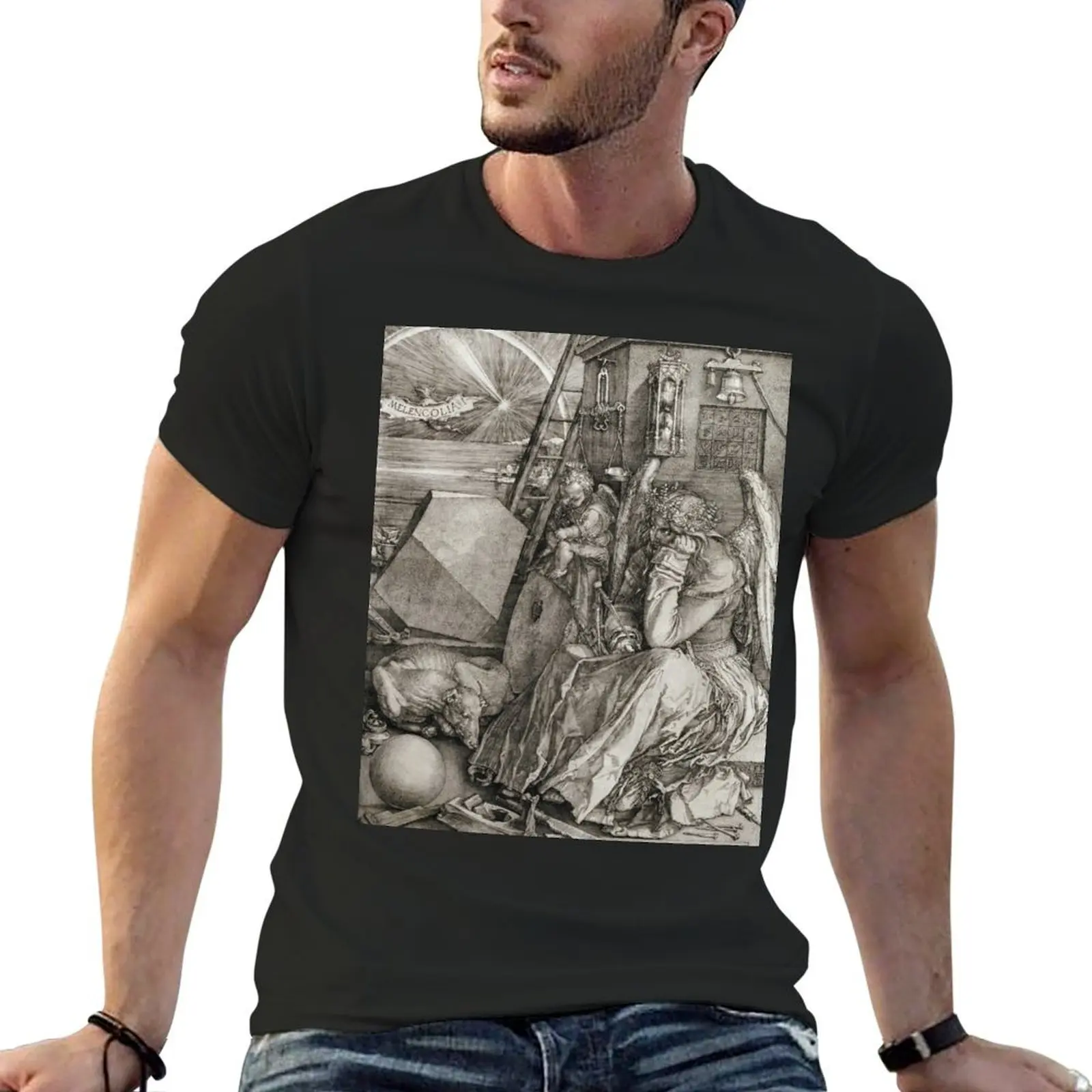 

Albrecht Durer - Melancholia T-Shirt vintage customs oversized t shirts for men