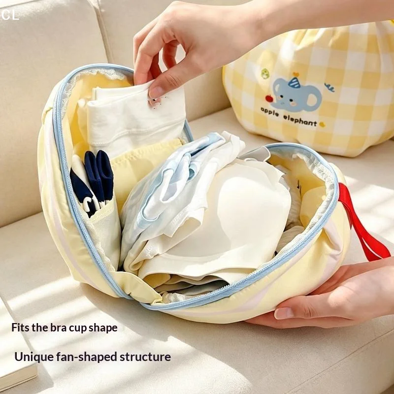 AttireTrovePortable Travel Underwear Organizer Bag Cartoon Lightweight Bra Storage Bag Durable Underwear Sorting Bag