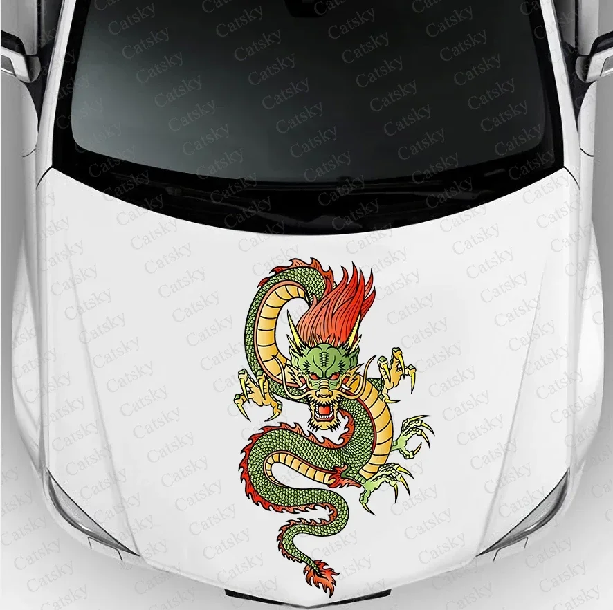 Chinese dragon animal Car hood side sticker vinyl racing paint accessories self adhesive painting for truck suv car decal