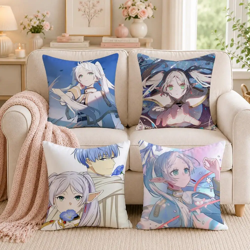Fantasy Anime Frieren: Beyond Journey's End Cushion Cover Double-Sided Printed Pillow Cover Hypoallergenic Dust-Mite Proof