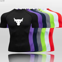 New Compression Shirt Men'S Fitness Gym Super Hero Sports Running  Rashgard Top T-Shirt Quick Dry Short Sleeved Men'S T-Shirt