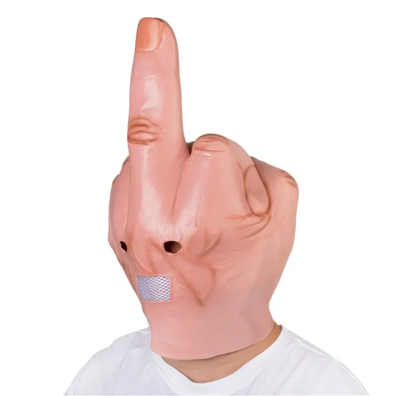 Vertical Middle Finger Mask Creative Personality Despises Spoof Headgear Props Halloween Dress Up Cosplay Fingers Mask