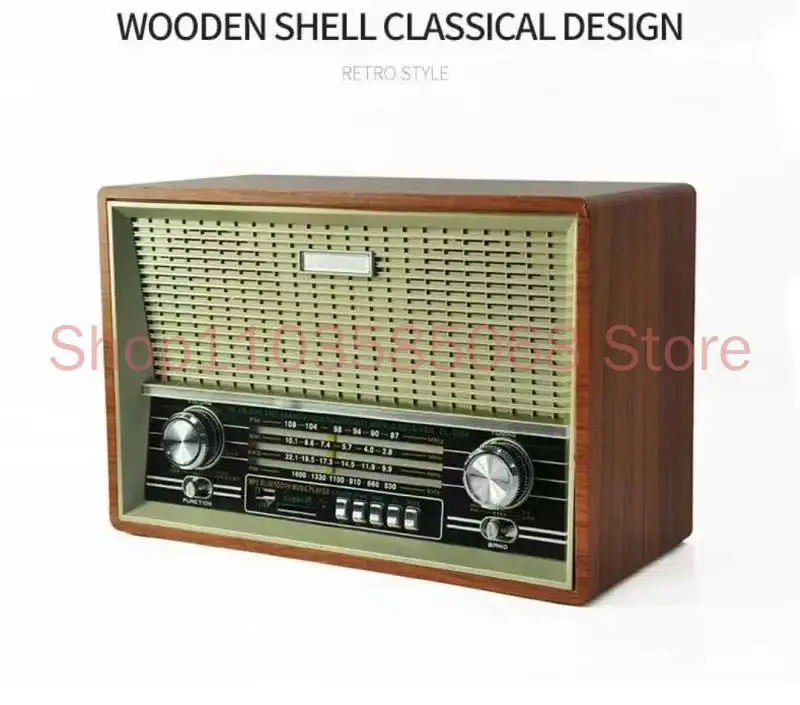

Retro Radio Desktop Old Man Old-fashioned Card Bluetooth Speaker Remote Control FM Medium Wave Shortwave Broadcast