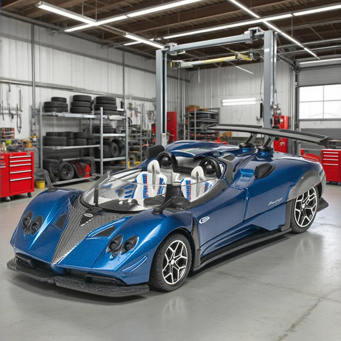 Zonda HP 1:32 Barchetta Supercar coche en miniatura de aleación sonido y luz tirar hacia atrás juguete para niños coleccionables regalo de cumpleaños