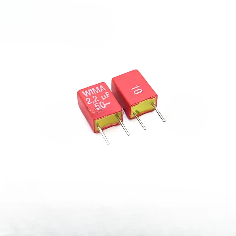 

5 шт./10 шт. WIMA MKS2 2,2 мкФ 2u2K50 2U2 50 В 2,2 мкФ 10% фольгированный пленочный конденсатор 2200 нФ шаг = 5 мм