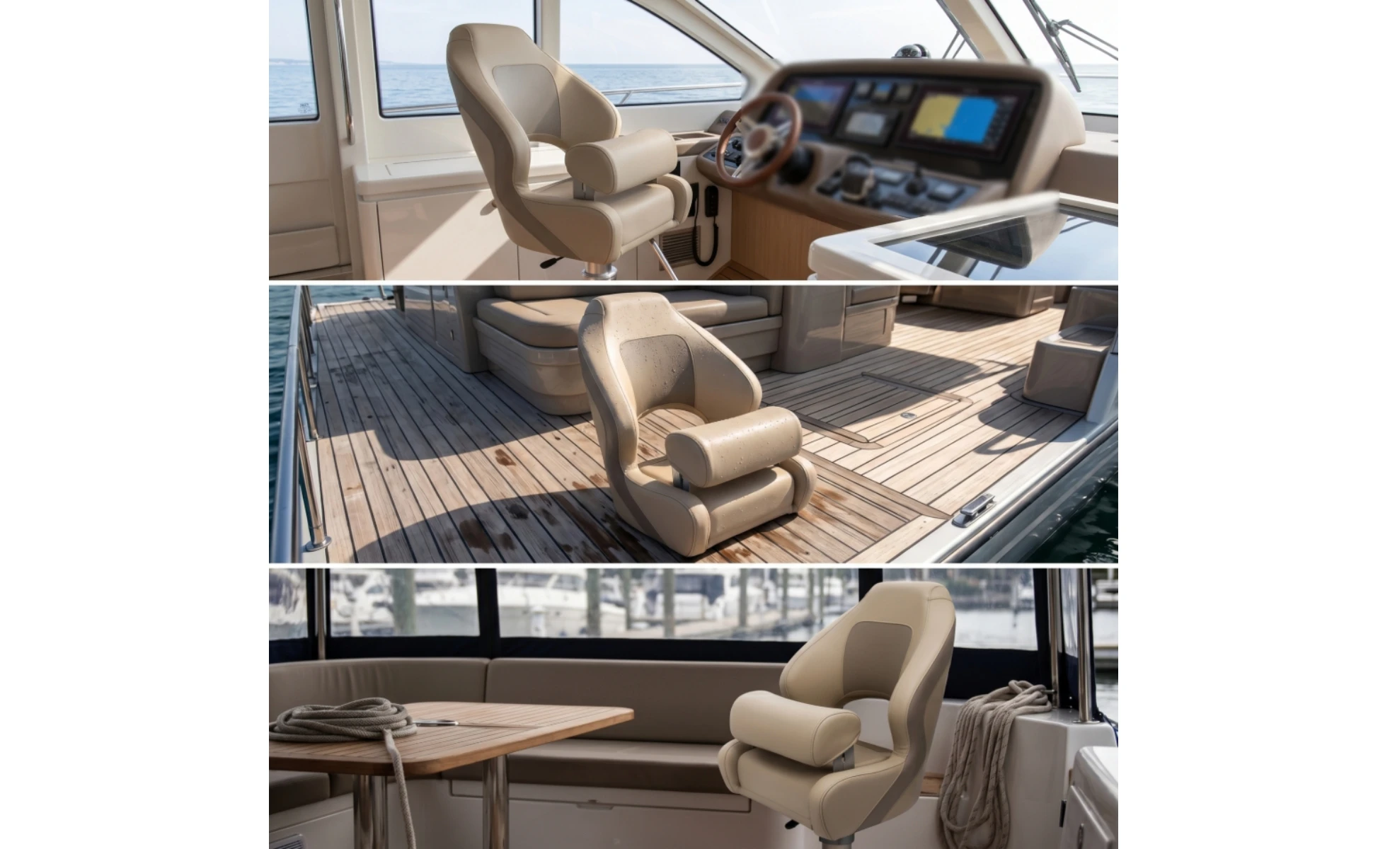 Helm Seat Marine Grade Boat Seat with Side Support Captain's Chair Heavy Duty Furniture Resistant for Yachts Helm Seat Marine Grade Boat Seat with Side Support Captain's Chair Heavy Duty Furniture Resistant for Yachts