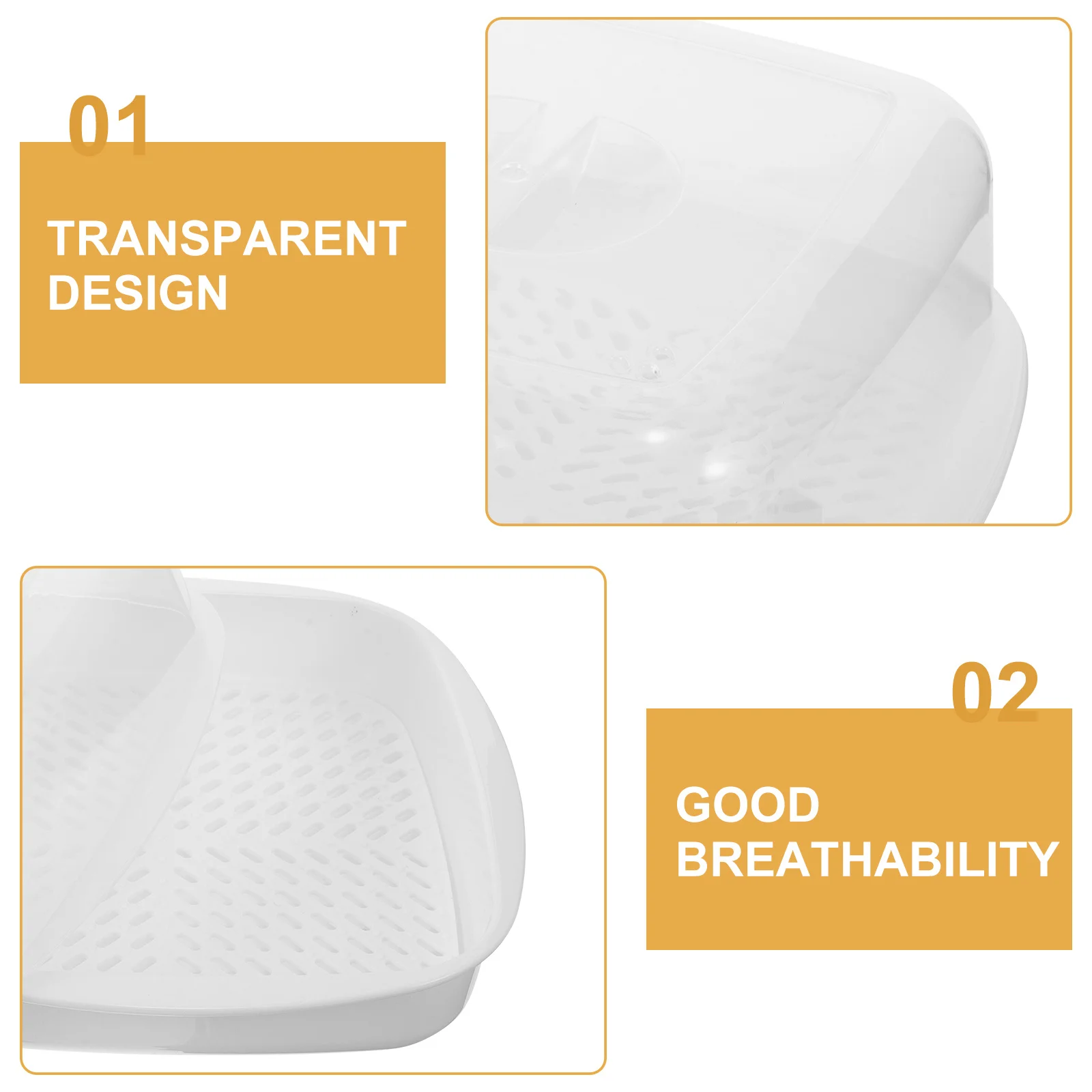 

1Pcs Microwave Oven Steamer Basket White Transparent Cover Honeycomb Hole Food Steamer Kitchen Use Kitchen Supply