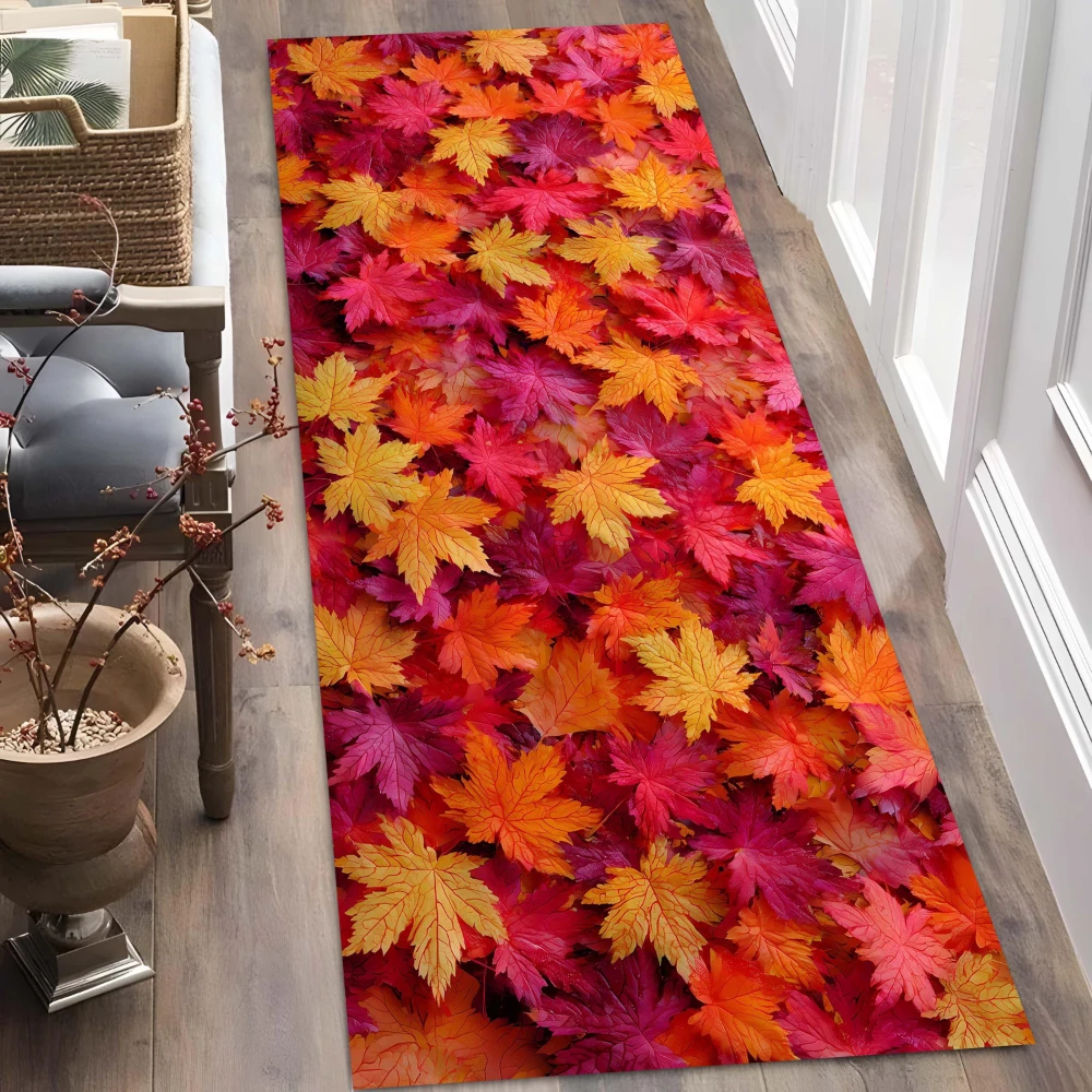 Gradient Color Paw Print Heart Abstract Art runner rug hallway entry foyer pet room cottage condo sunroom durable mat gift