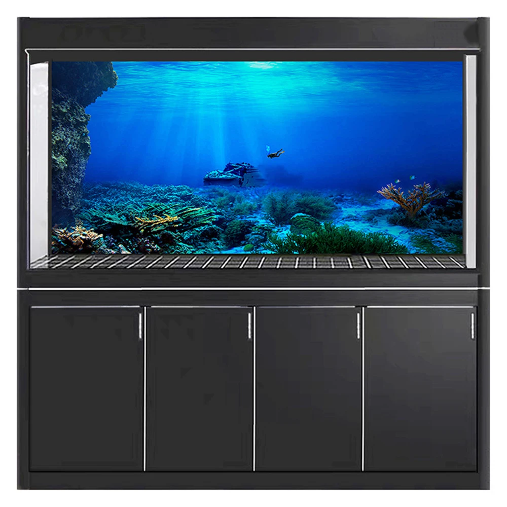 Aquarium Background Poster 3D PVC Adhesive Sticker Fish Tank Underwater World  Backdrop Decoration Paper Landscape Wallpaper