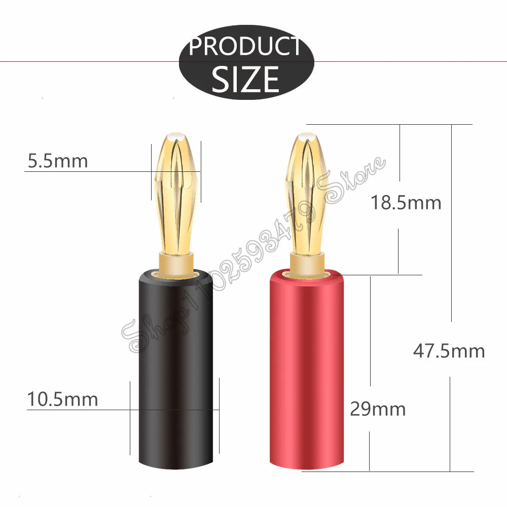 Imagem -04 - Áudio Altifalante Parafuso Banana Plugs Conector Conectores Banana Plug Vermelho e Preto Parafuso tipo Cabo de Altifalante Fio Pin 100 Pcs mm