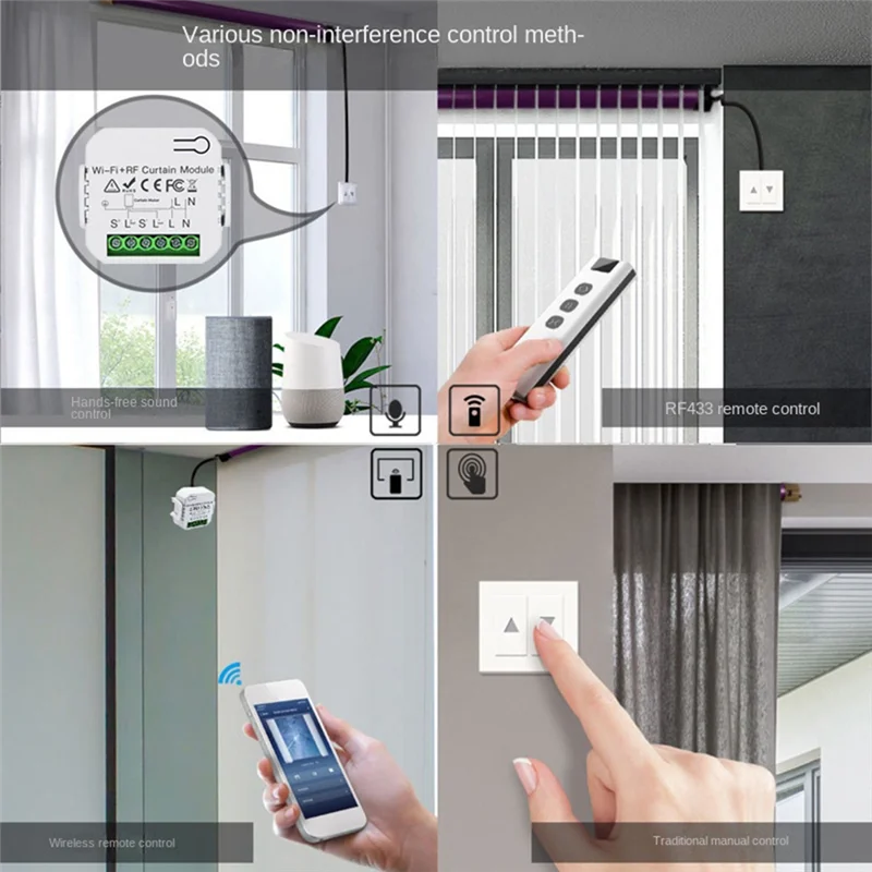 Elegante-Tuya Wifi Smart Curtain Switch Controller luce Tende a rullo Motore otturatore RF433.92MHZ Smart Life APP Controllo remoto D