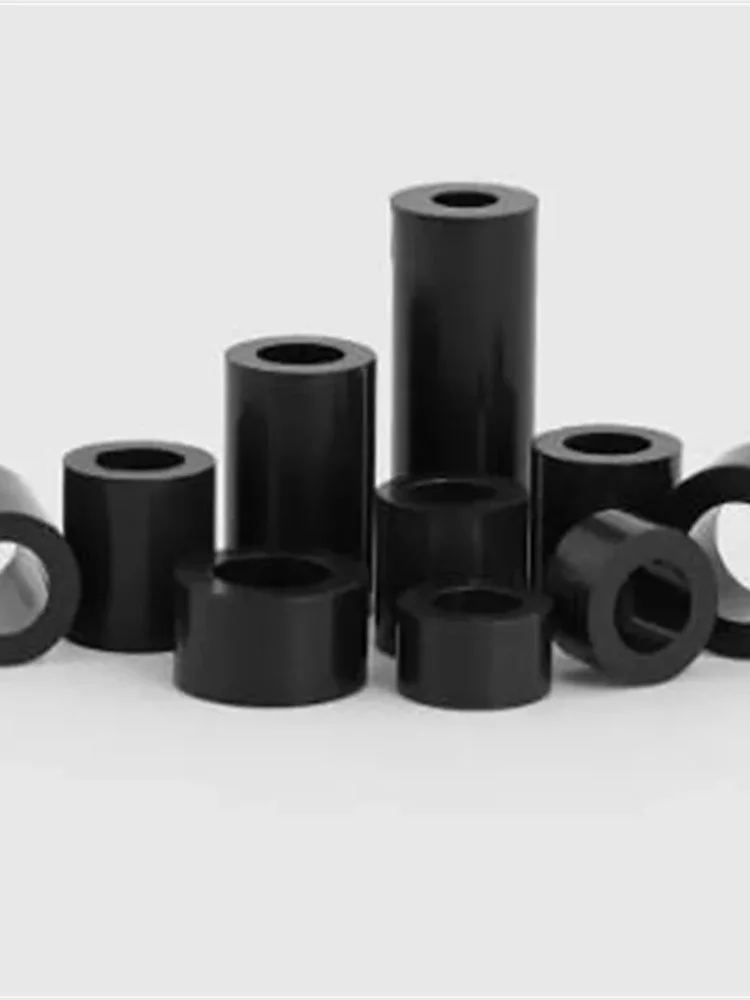 Entre 20 et 50 pièces, entretoises rondes en ABS blanc ou noir M3 M4 M5 M6 M8, entretoises rondes en nylon blanc non filetées, rondelles d'entretoise creuses rondes
