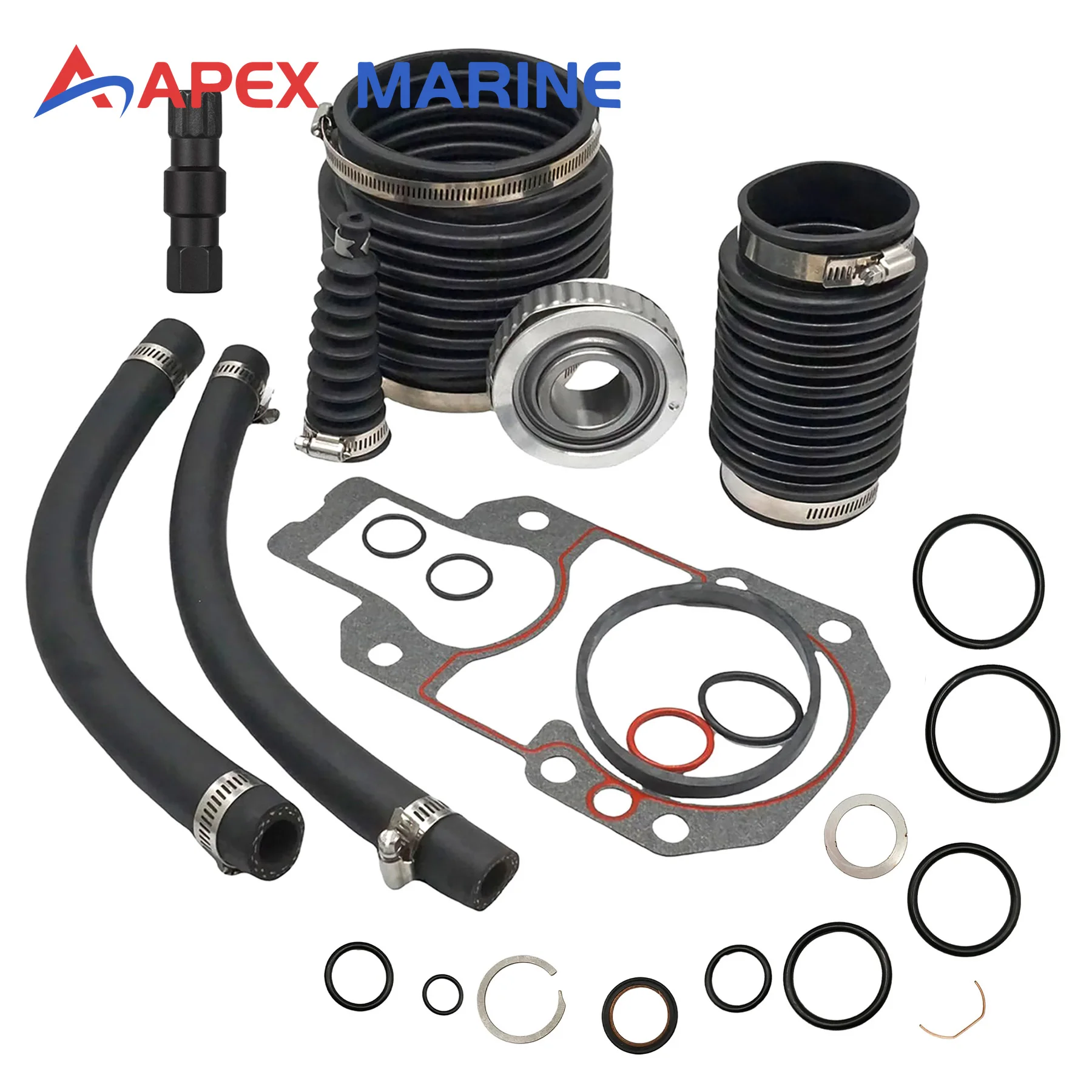 For Mercruiser R MR Alpha One Sterndrive Motor Bellows Kit 803097T1 W/ Power Trim Seal Kit & Hinge Pin Tool 87400A2 91-78310
