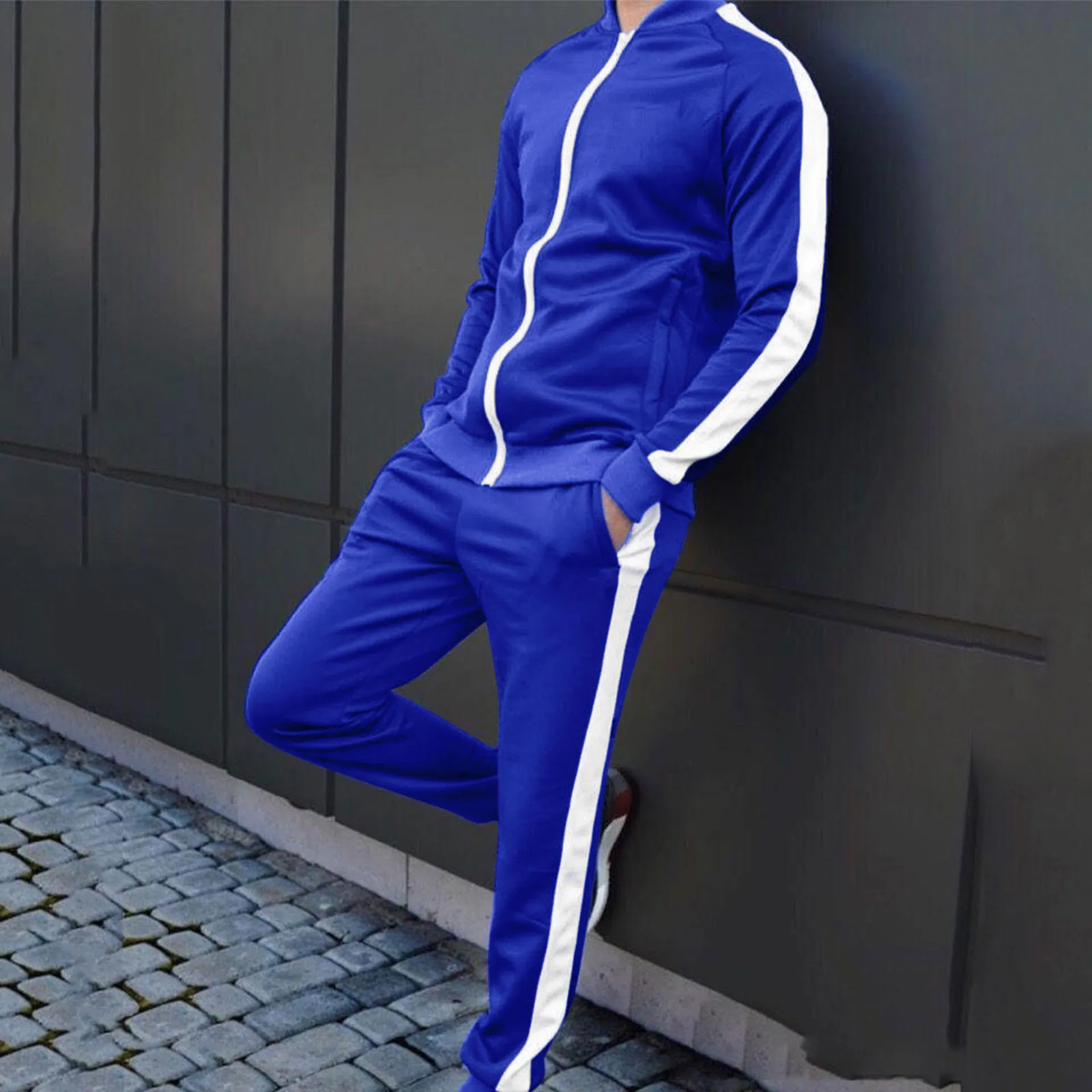 New 2024 Spring Autumn Men\'s Set Sport Suit Male Clothing Solid Thick Hoodies+ Pants Sweatshirt Sportswear Tracksuit For Men