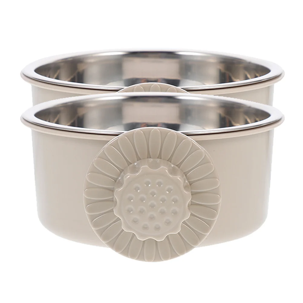 

2Pcs Stainless Steel Hanging Pet Bowls Removable Easy to Crates Cages Durable Antispill Noise Reduction Sleek Design