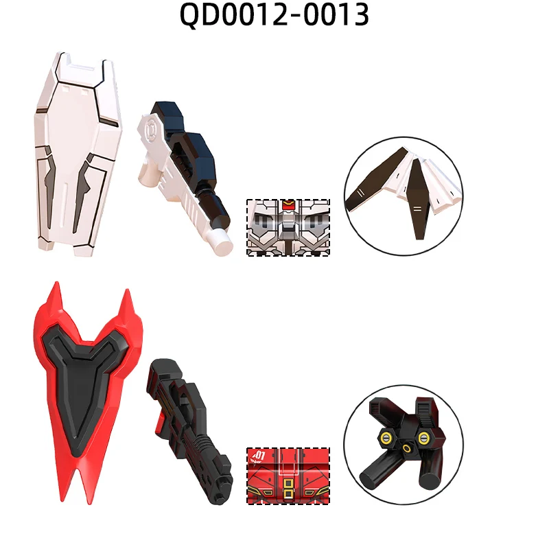 

The QD0012-QD0013 Weapons Pants Hair Parts Action Figures Shield Wings Model Blocks MOC Bricks Set Gifts Toys