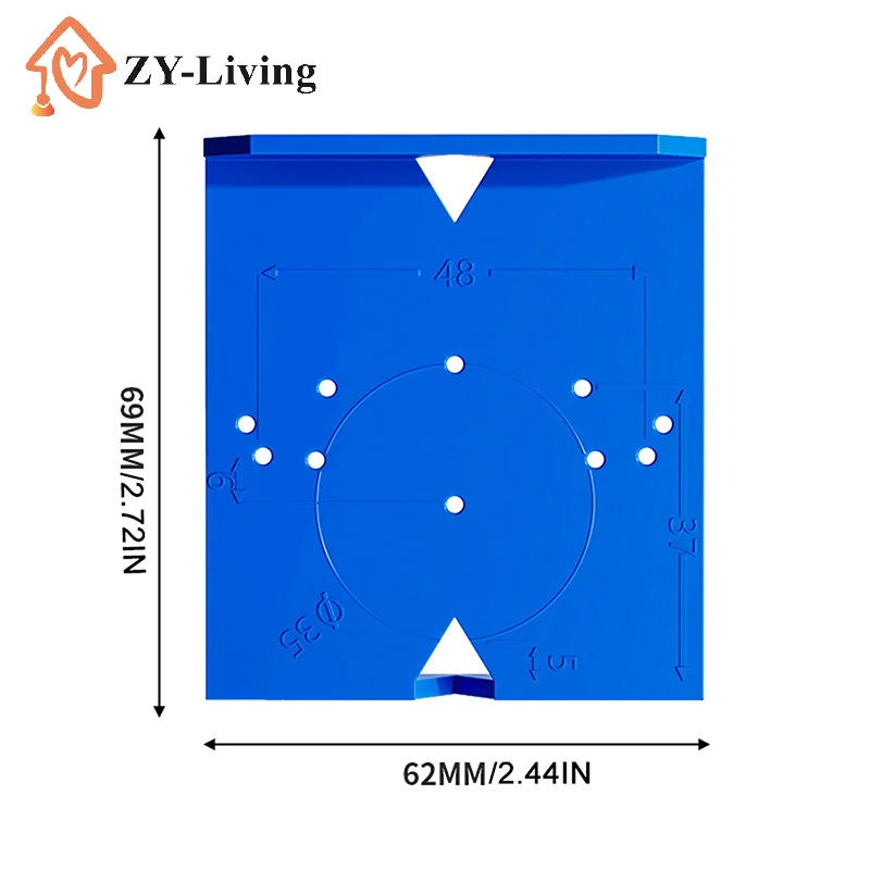 2Pcs Hinge Drilling Locator Cabinet Door Hinge Punching Positioning Ruler Template Woodworking Hinge Installation Auxiliary Tool