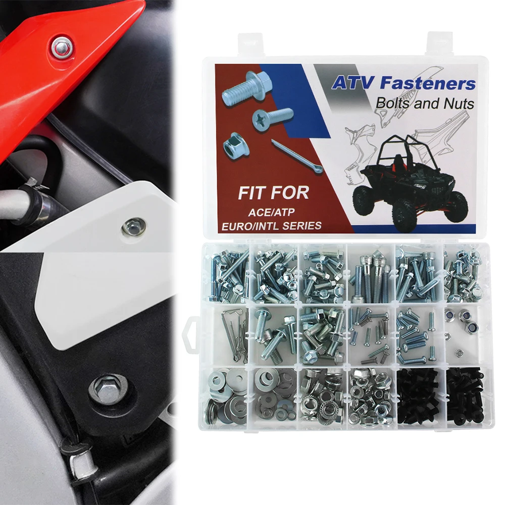 

260PCS ATV Bodywork Engine Frame Exhaust Bolts Kit For POLARIS ACE 900 150 325 500 570 900 ATP 330 500 EURO 350L EURO BIG BOSS