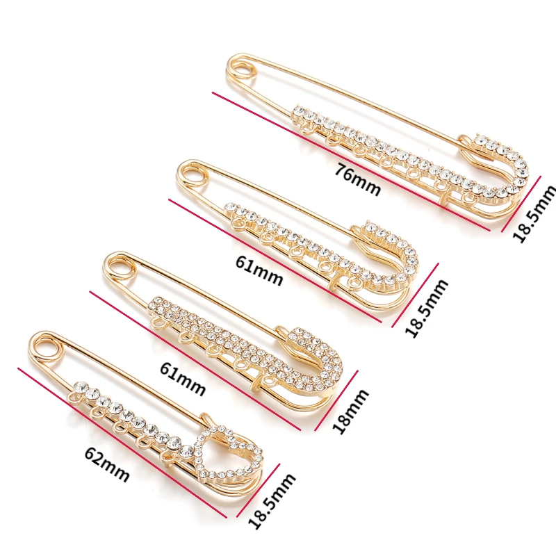 1 قطعة سبائك حجر الراين بروش دبابيس الذهب الفضة اللون السلامة دبابيس ثابتة للملابس الديكور صنع المجوهرات V1033 #3