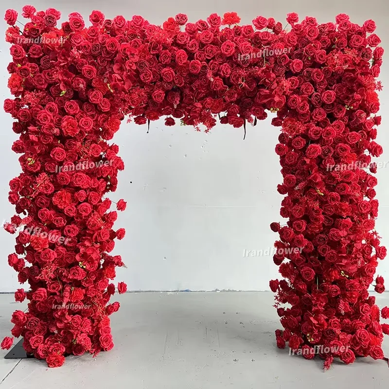 

Silk Artificial Flower Arch 8*8ft Roll Fabric Back Square Shaped Panel Wedding Easter Christmas Back School Decor for Graduation