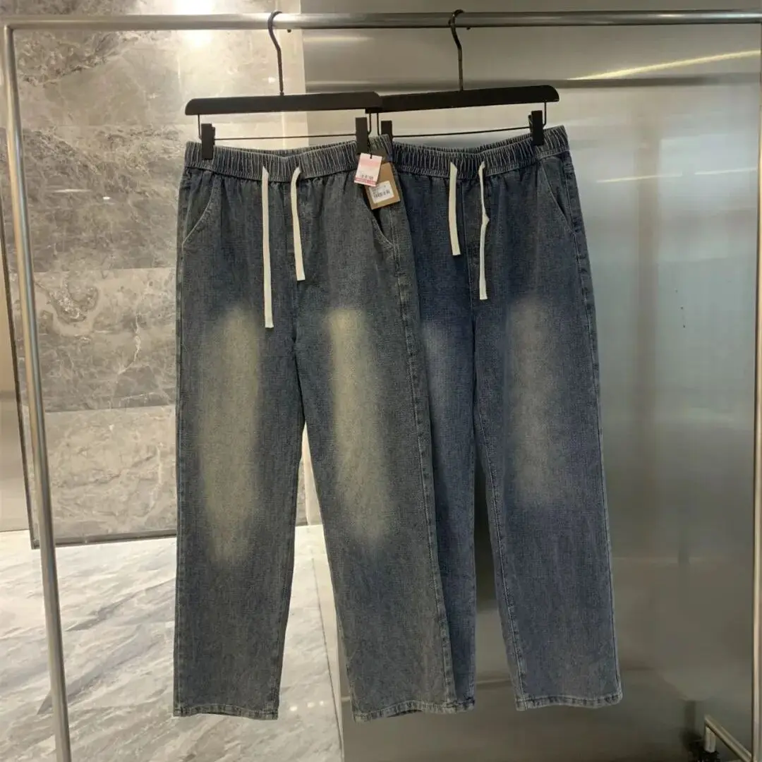 

Retro Waed Japanese Sle! Double Sided Zigzag Pattern! 26 Spring New Men's High Street Straight Casual Denim Jeans