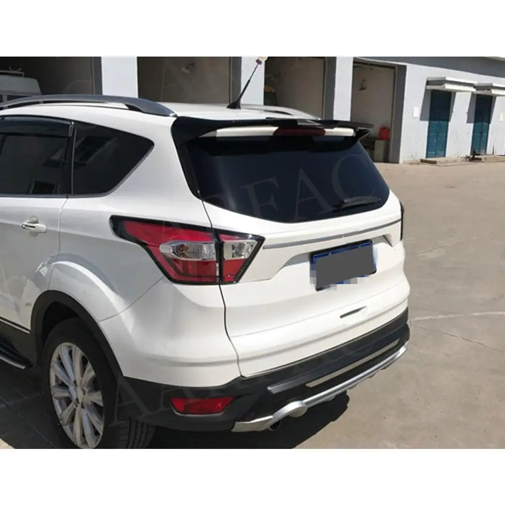 ABS Carbon Look Rear Roof Spoiler Top Wings Car Boot Trunk Tail ST External Parts For Ford Escape Kuga 2013-2019 Car Accessories