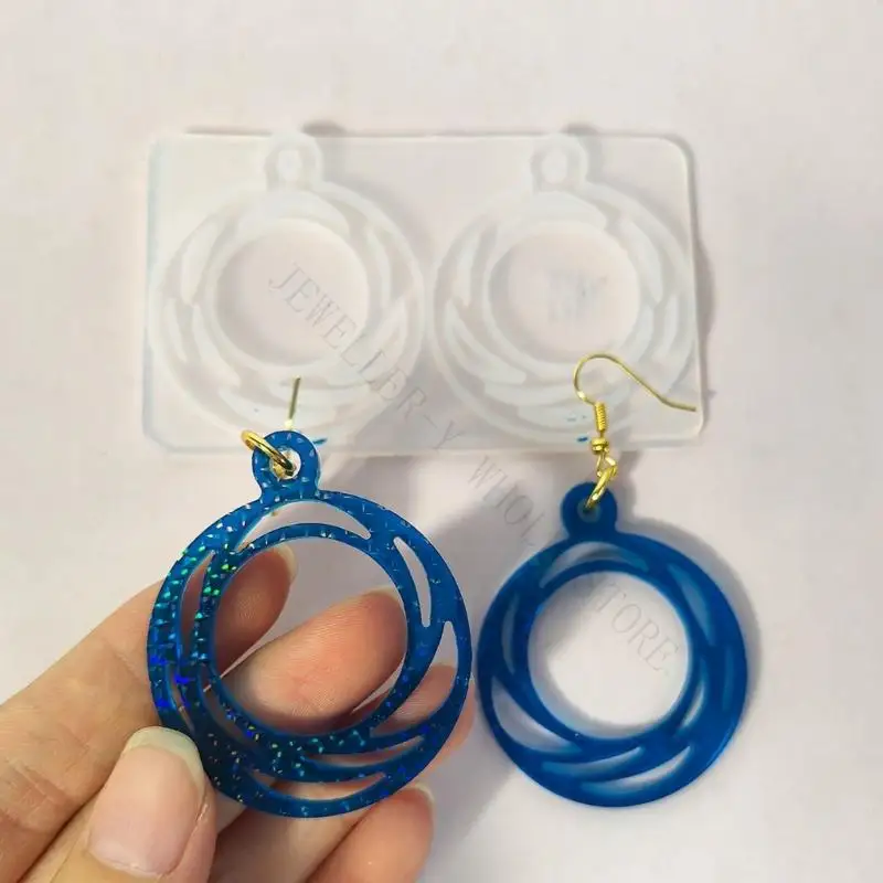 R7UF Epoxy Jewelry Casting Mold, Round Silicone Form for DIY Makers