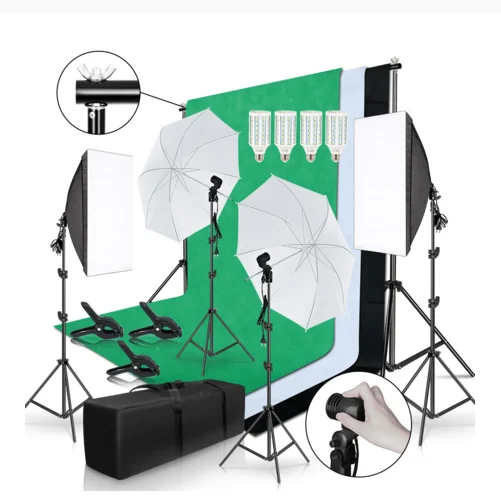 

Gold Seller Full Set Photography Kit Photo Studio Soft Box Light 5070 Background Stand Frame Backdrop Tripod Stand Reflector wit