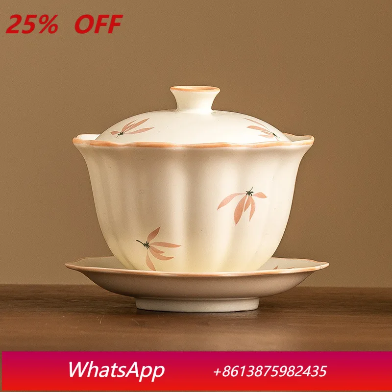 

LTT Chinese large-capacity household tea bowl with lid is not hot to make tea