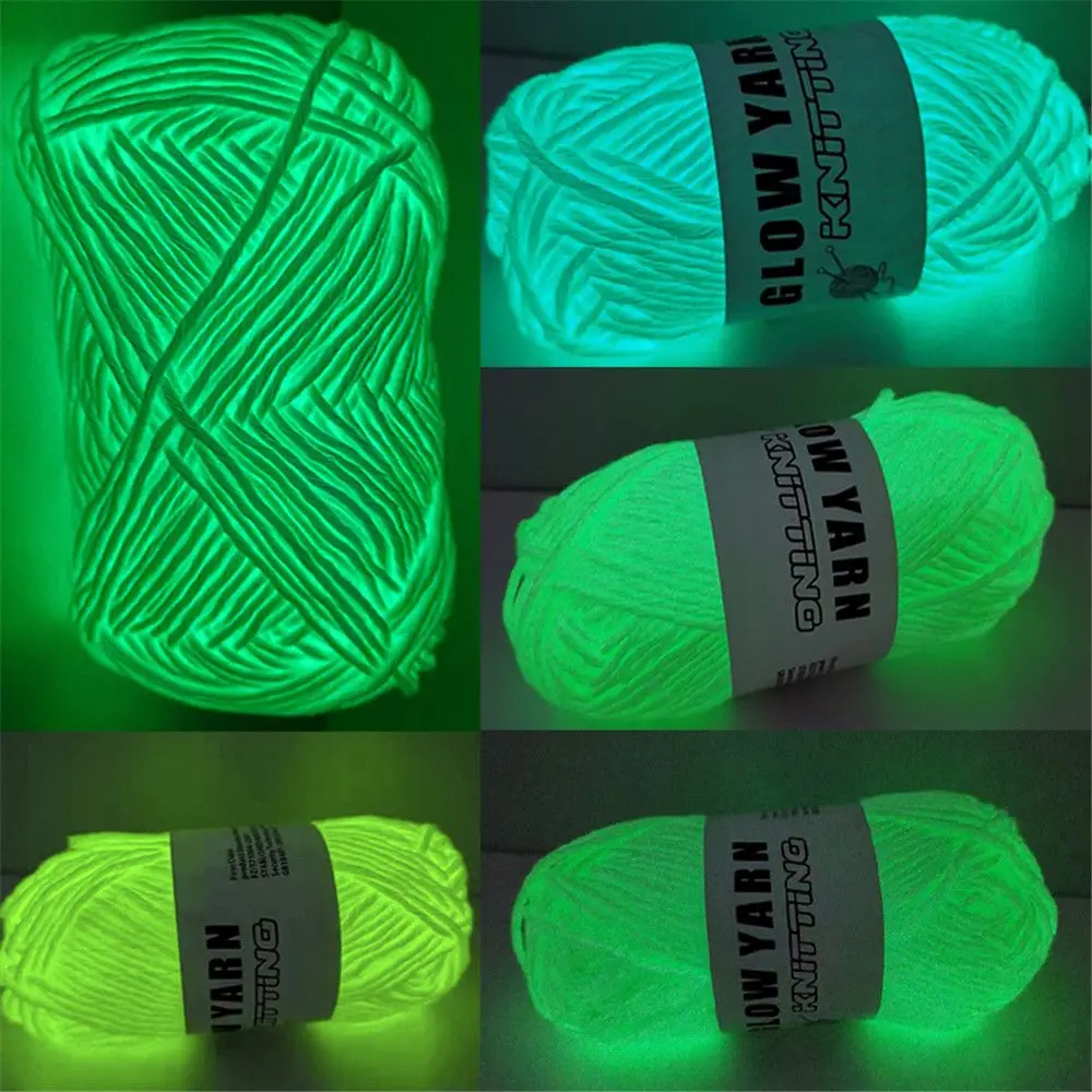 DIY Handmade Sewing Glow in the Dark Knitting Wool Luminous Chunky Yarn Hand Knitted