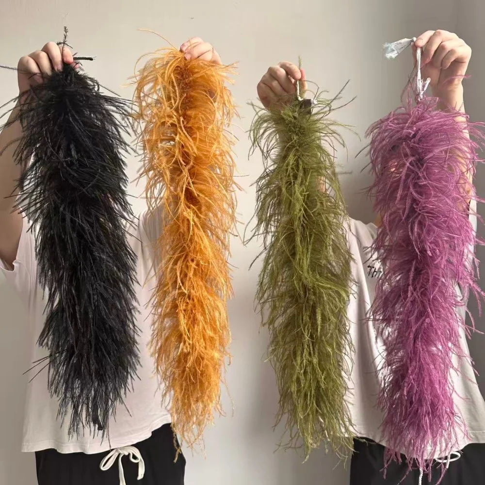 50cm Pink Purple Natural Ostrich Feather Boa Shawl 6 8 10 15 20 ply for Crafts Wedding Evening Dress Party Costume Stage Decor