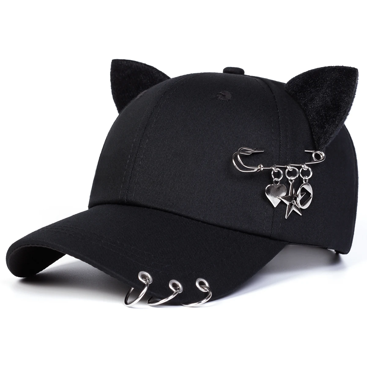 Unisex Katzenohren-Baseballkappe Frühling Herbst Outdoor Verstellbare Freizeitmütze Sonnenschutz-Hut Sportkappe