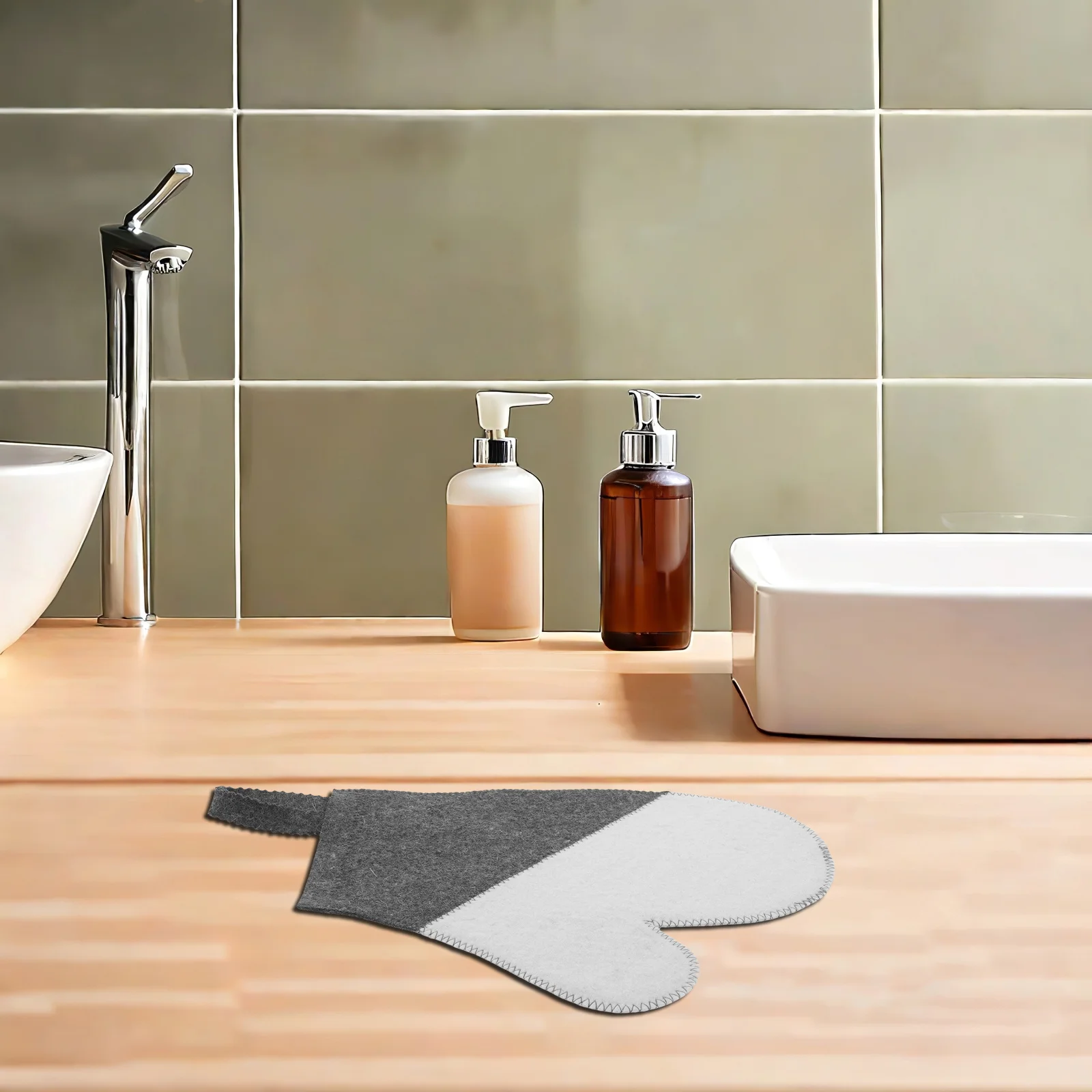 2 قطعة قفازات ساونا الصوف قسط ورأى معزول حماية الحرارة تنفس الراحة لغرفة البخار سبا استخدام قفازات ساونا للنساء