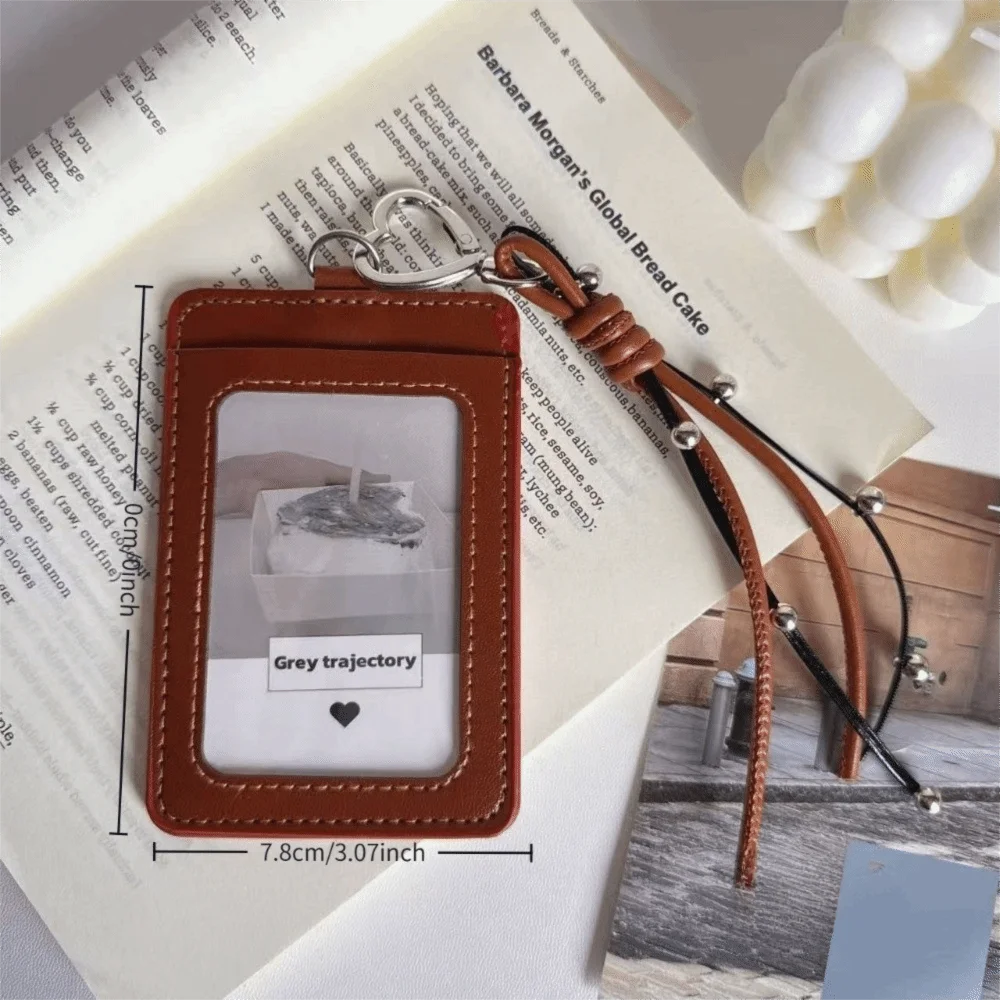New PU Leather Photcard Holders Keychain with Lanyard Kpop Photo Album Card Display 3 Inch Photo Frame Pendant Bag Decoration
