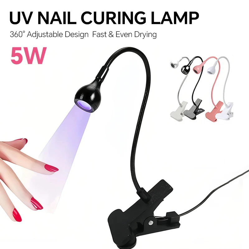 

Multifunctional LED UV Nail Light Dryer Clip-On Flexible Desk Mini Portable USB Lamp for Gel Nails Manicure Salon
