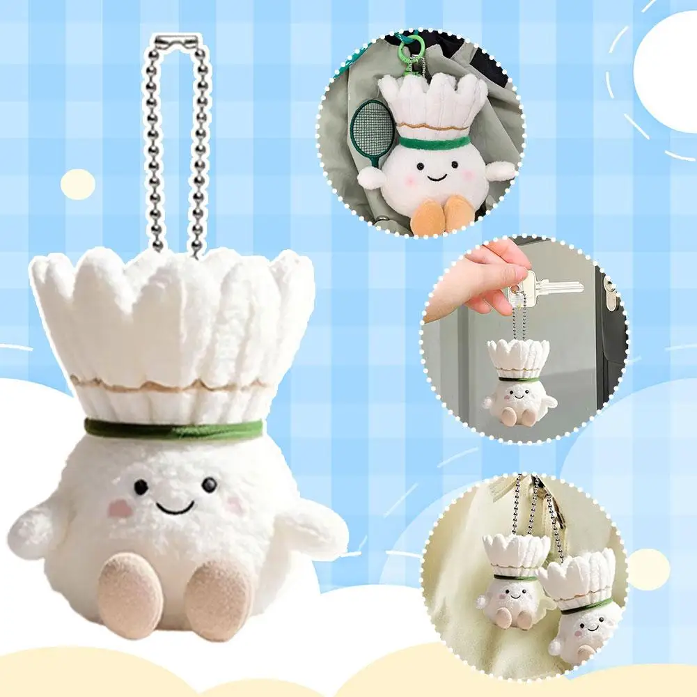 Creative Cute Bag Pendant Gift New Badminton Cute Soft Fufu Plush Pendant Doll Gift for Friends and girlfriends 2025