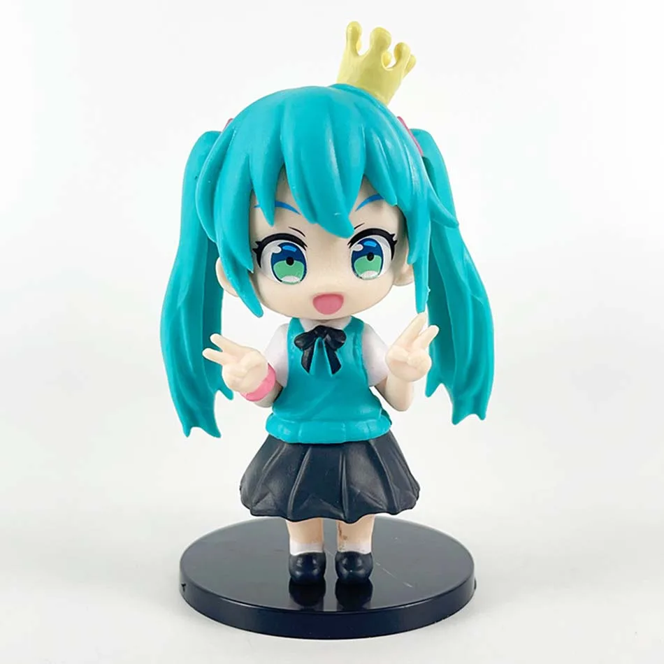 Set di vendita caldo Anime nuovo hatsune miku figura mini ornamenti di personaggi kawai hatsune decorazione della tavola per la casa giocattolo per adulti regalo per bambini